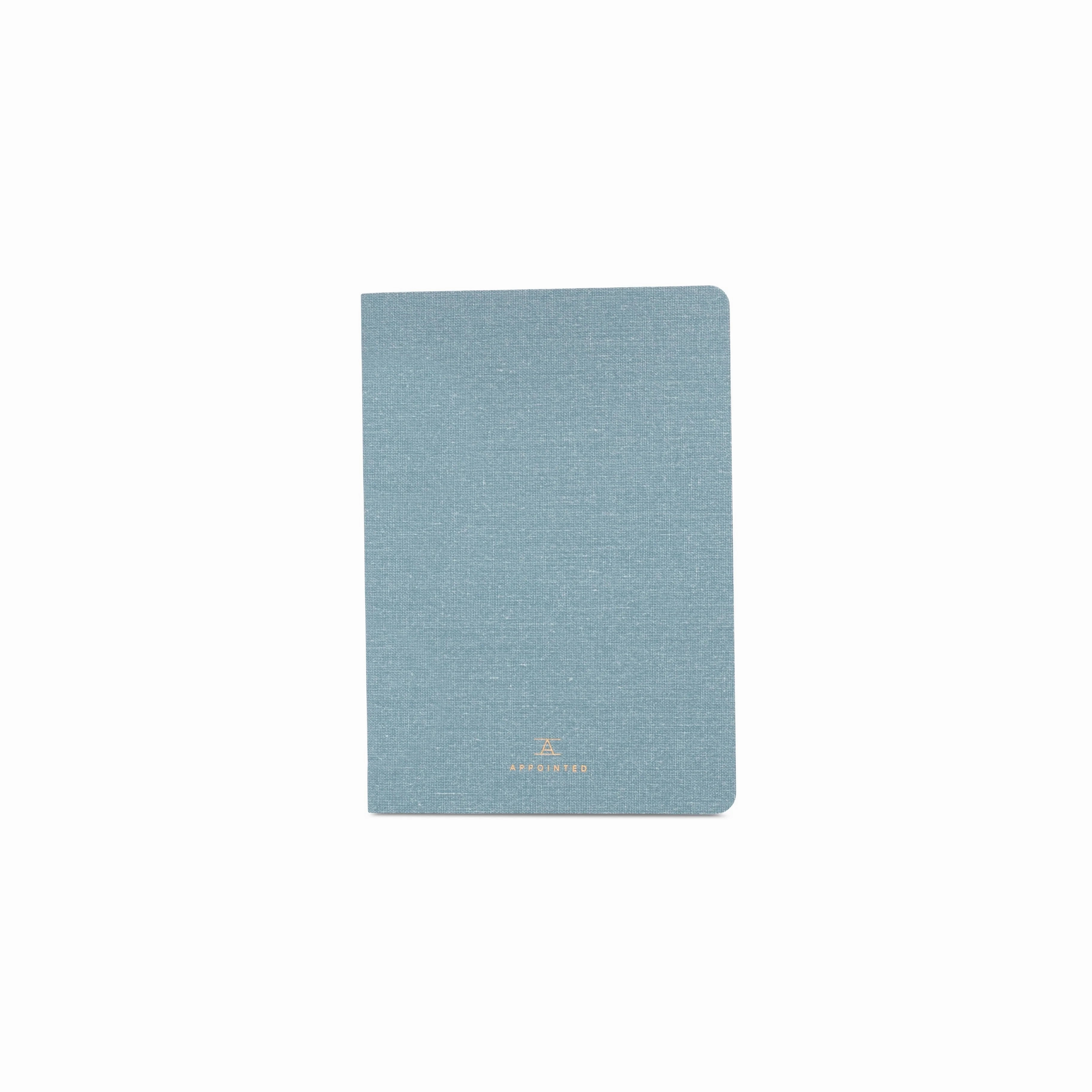 maxi Appointed Mini Linen Jotters - Set Of 3, Grid/Blank
