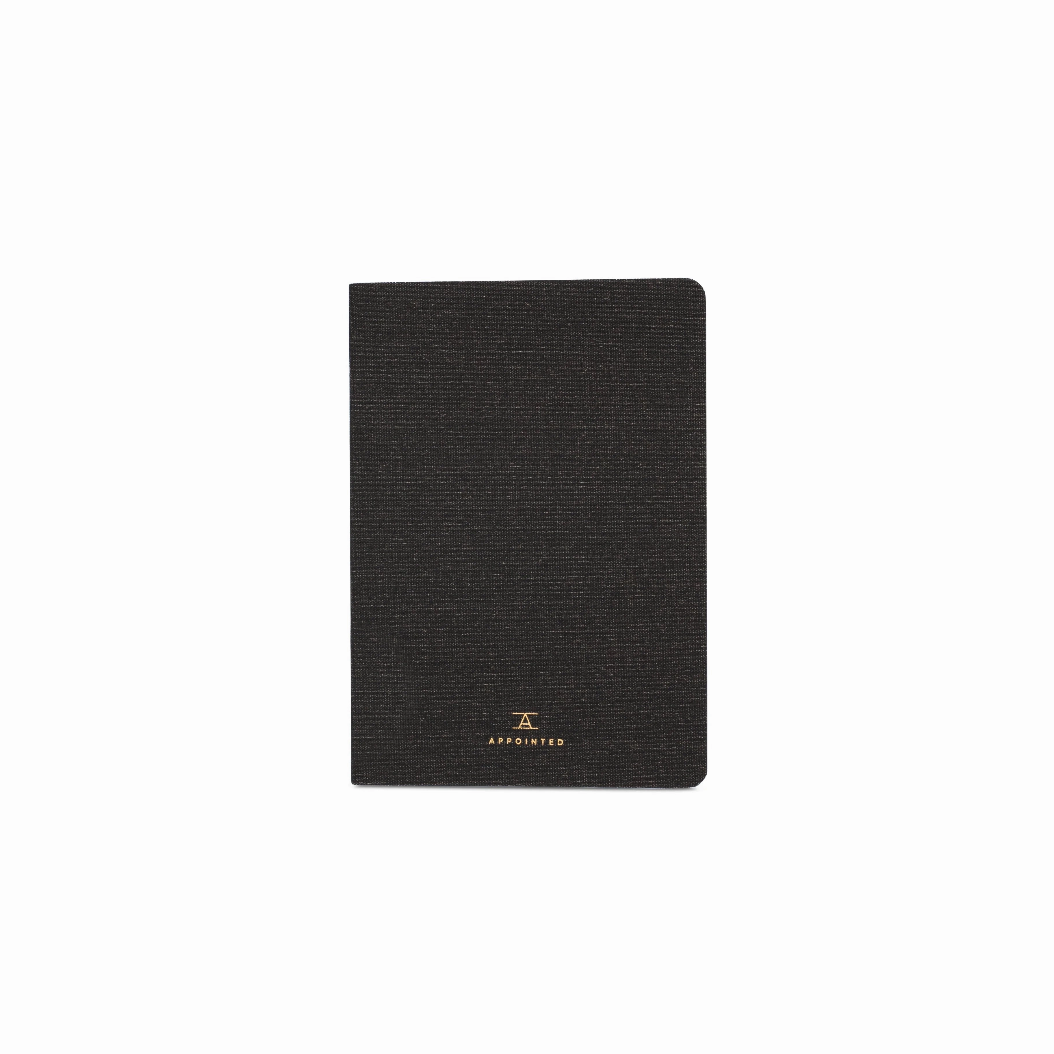Appointed Mini Linen Jotters - Set Of 3, Grid/Blank glossy