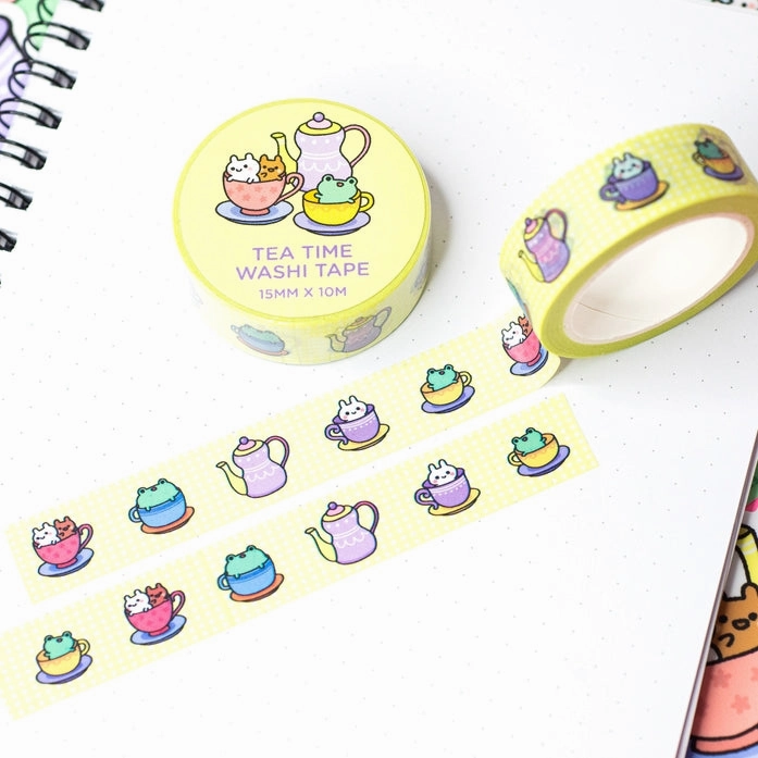 Bunny And Froggy Tea Time Washi Tape finest adjustable