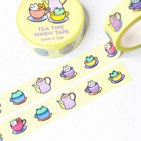 strong set Bunny And Froggy Tea Time Washi Tape