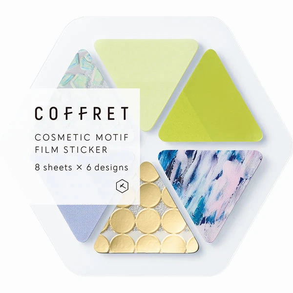 expandable leather King Jim Coffret Cosmetic Motif Film Stickers Triangle Chiffon Yellow