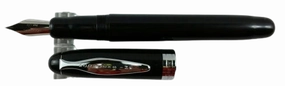 locking shiny Noodler'S Ink Ahab Black Pearl Flex Fountain Pen