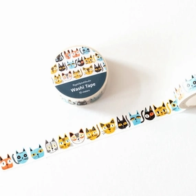 Playful Cat Faces Washi Tape eco