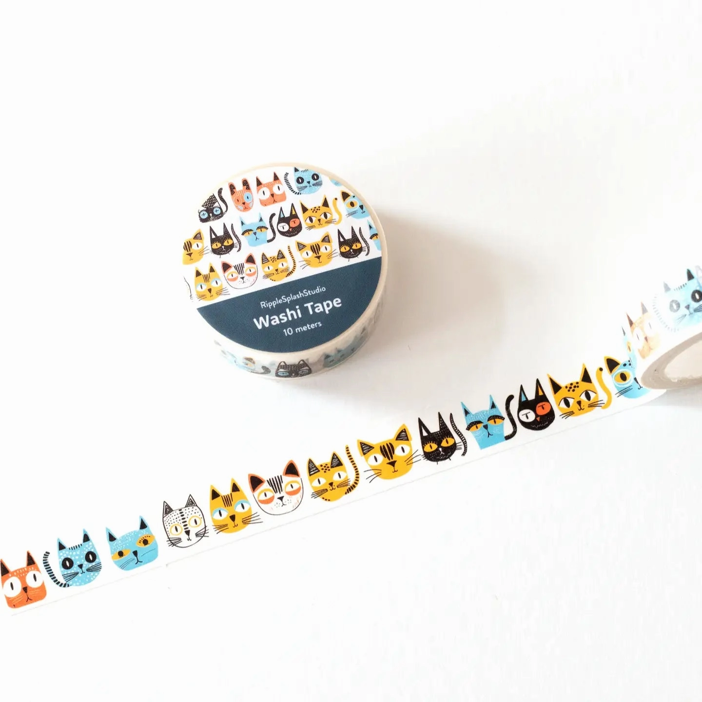 Playful Cat Faces Washi Tape eco