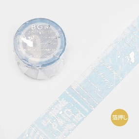 flat compact Poem Essay Washi Tape Foil Bgm