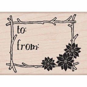 sealed Poinsettia Tag Stamp