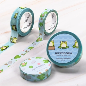 retro Ponds And Froggies Washi Tape (Set Of 2)