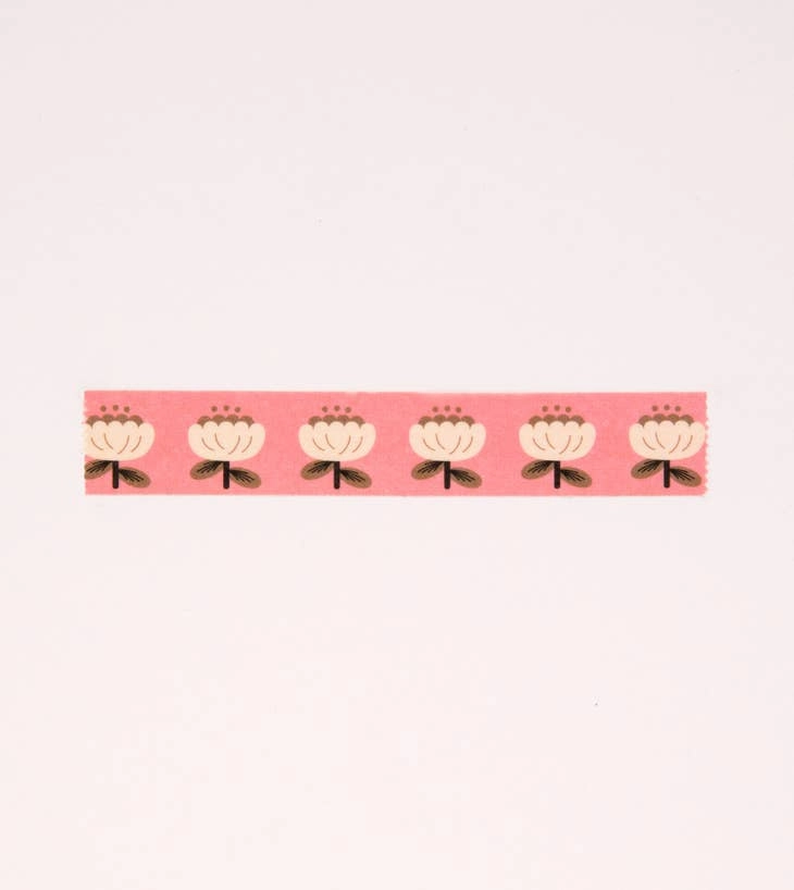 Poppy Floral Washi Tape - Pink bold