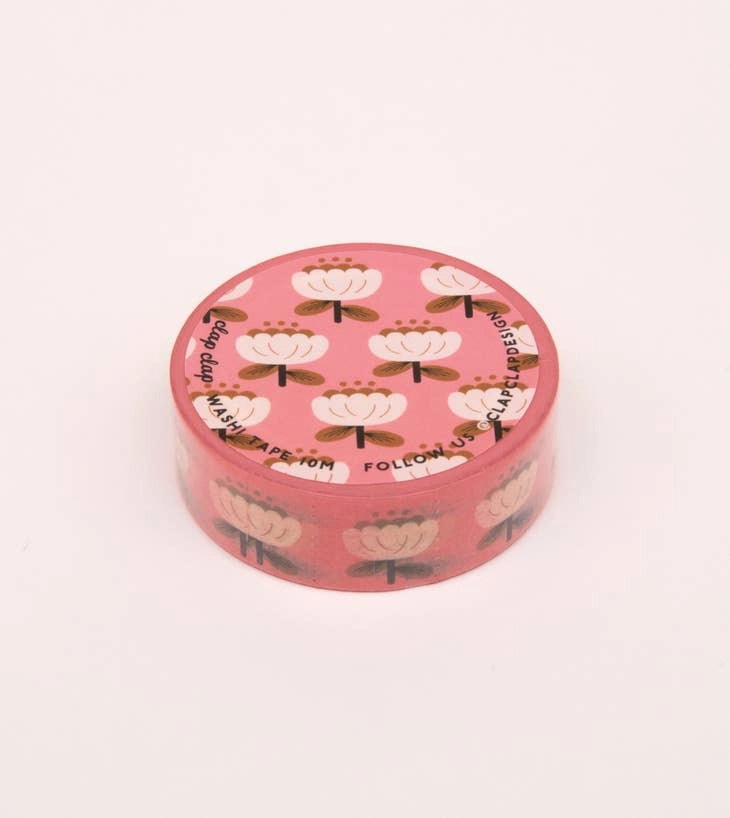 seasonal quickdry Poppy Floral Washi Tape - Pink