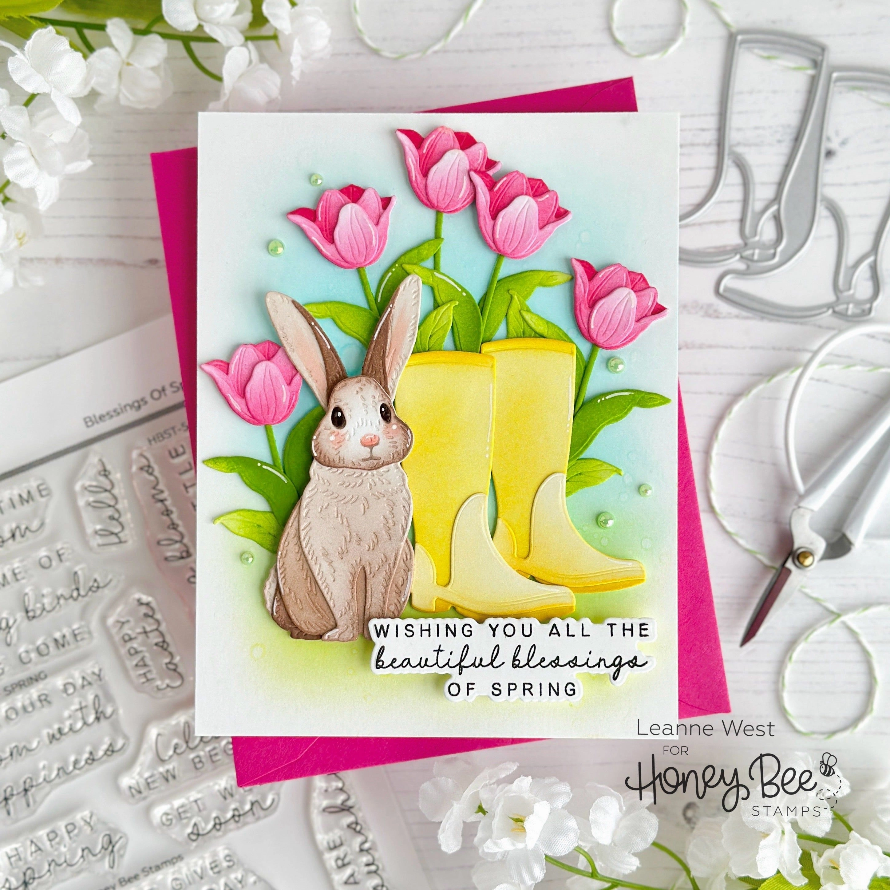 boxed linen Blessings Of Spring - 4X6 Stamp Set