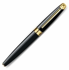 vivid narrow Caran D'Ache Leman Black Gold Rollerball Pen