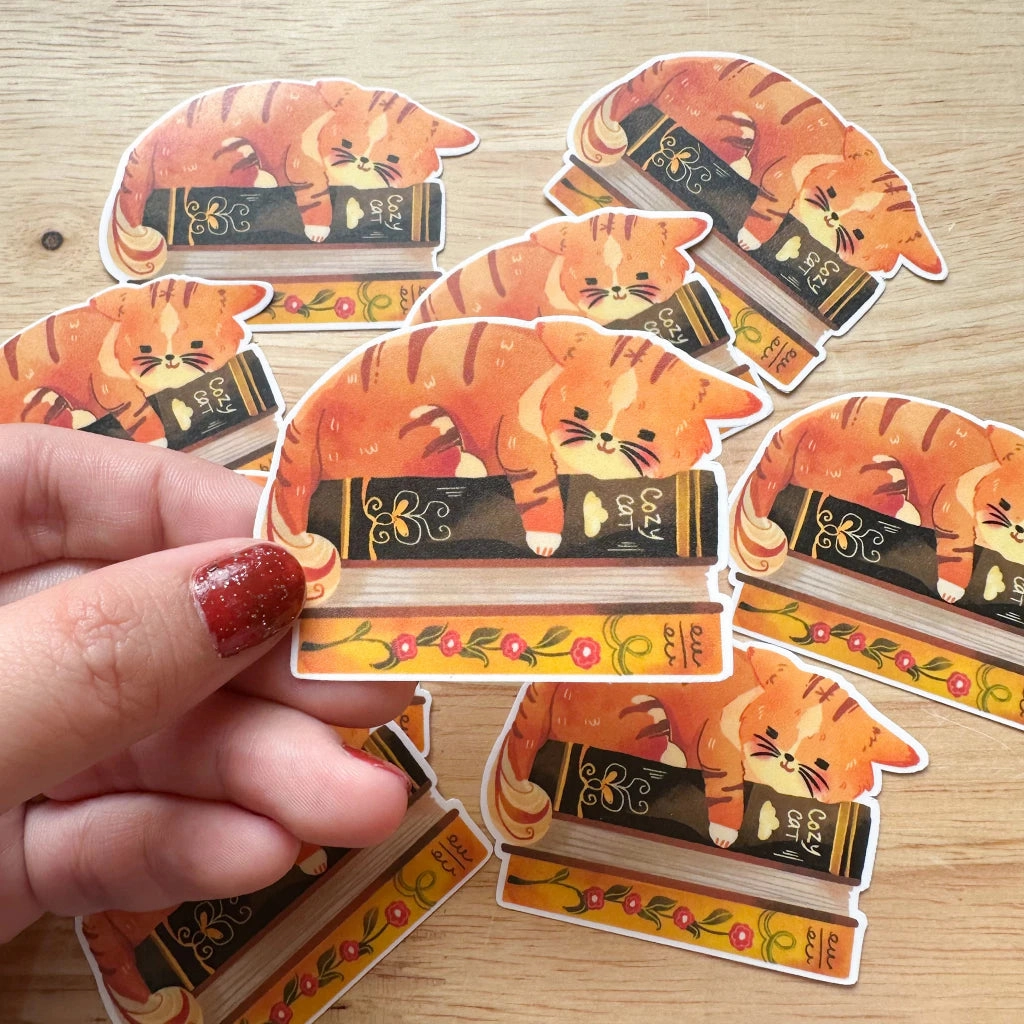 Paperaicashop Sleepy Cat Vinyl Sticker basic