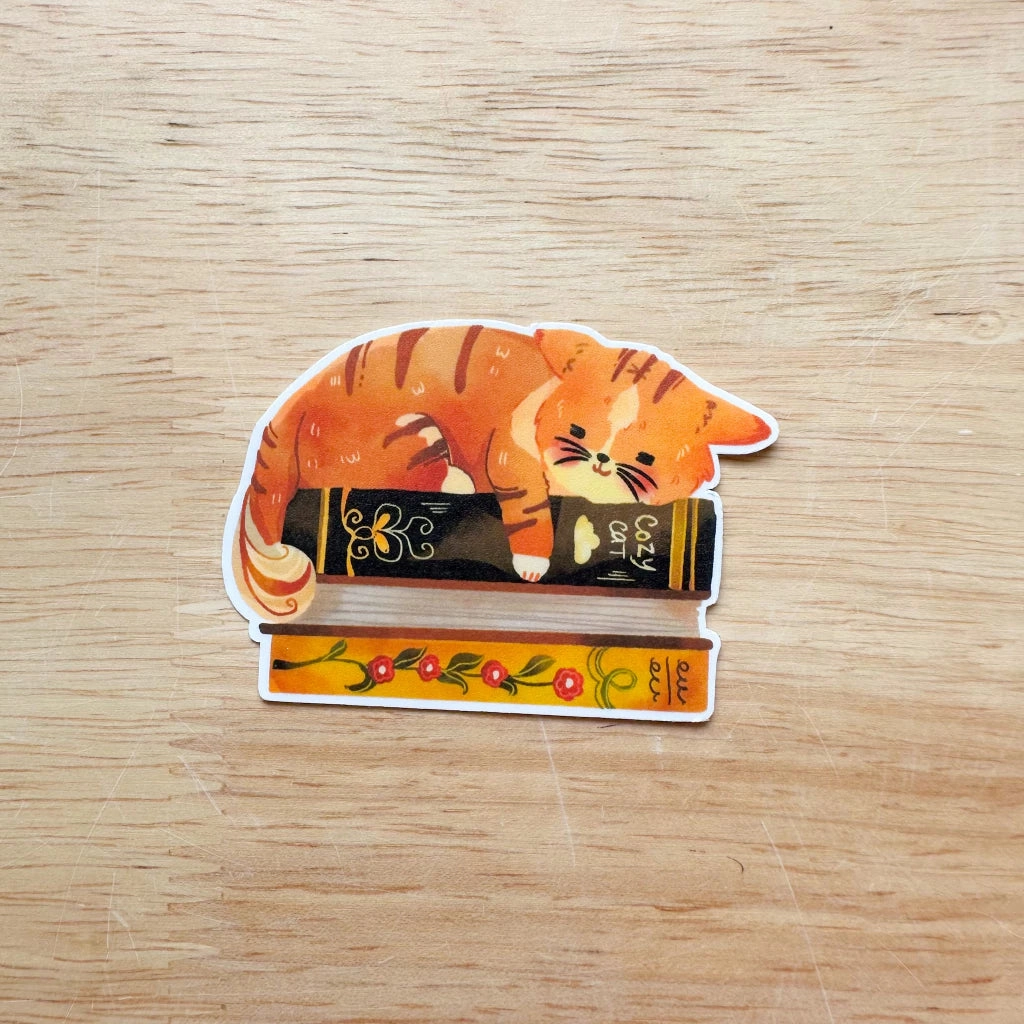 Paperaicashop Sleepy Cat Vinyl Sticker tall