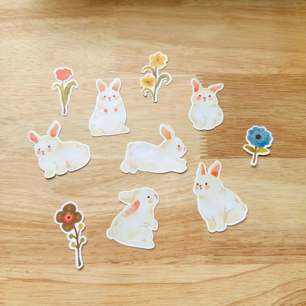 foldable solid Paperaicashop Spring Bunnies Sticker Pack