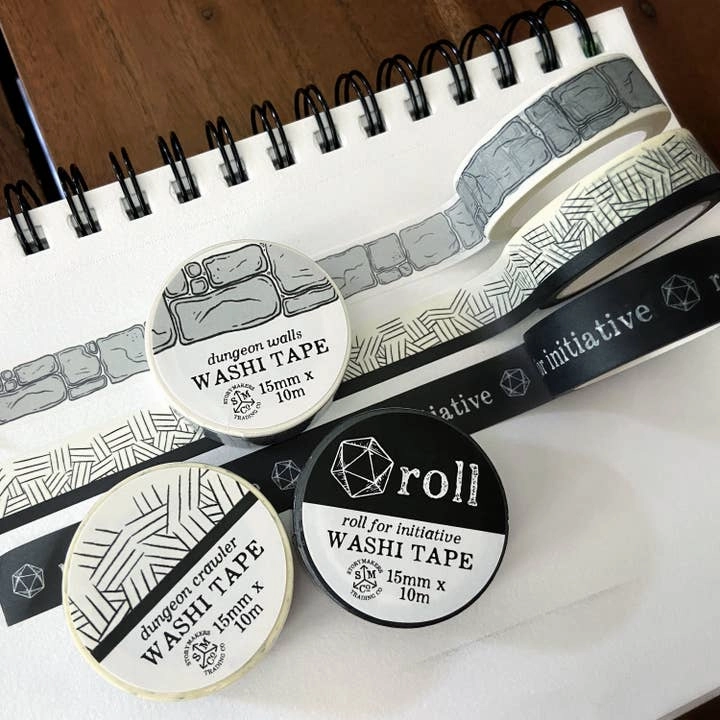 modern Roll For Initiative Washi Tape - For World Builders, Rpg, D&D, Fantasy Lovers And More!