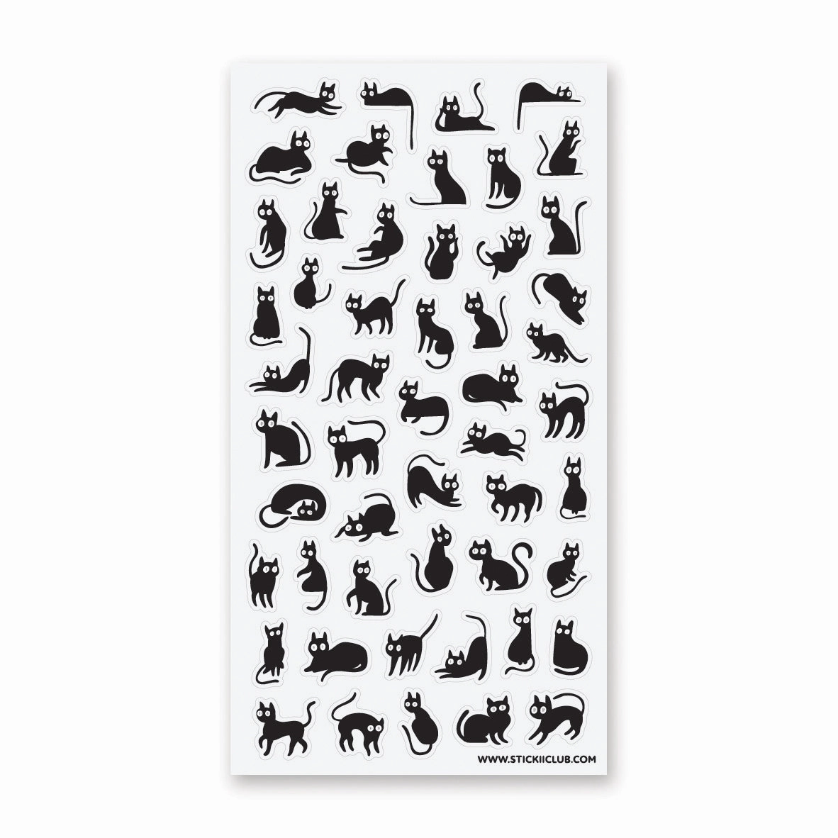 Stickii Mini Black Cats Sticker Sheet biodegradable quality