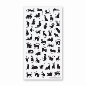 Stickii Mini Black Cats Sticker Sheet biodegradable quality