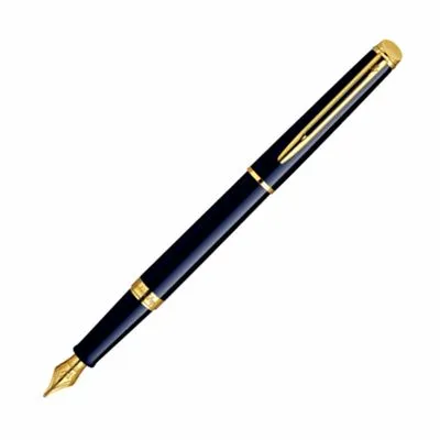Waterman Hemisphere Black Lacquer & Gold Fountain Pen solid limited