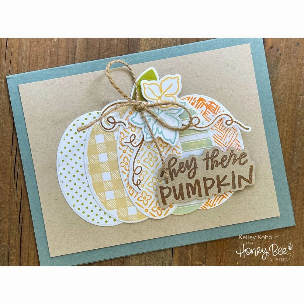 eco leather Patchwork Pumpkin - 6X8 Stamp Set