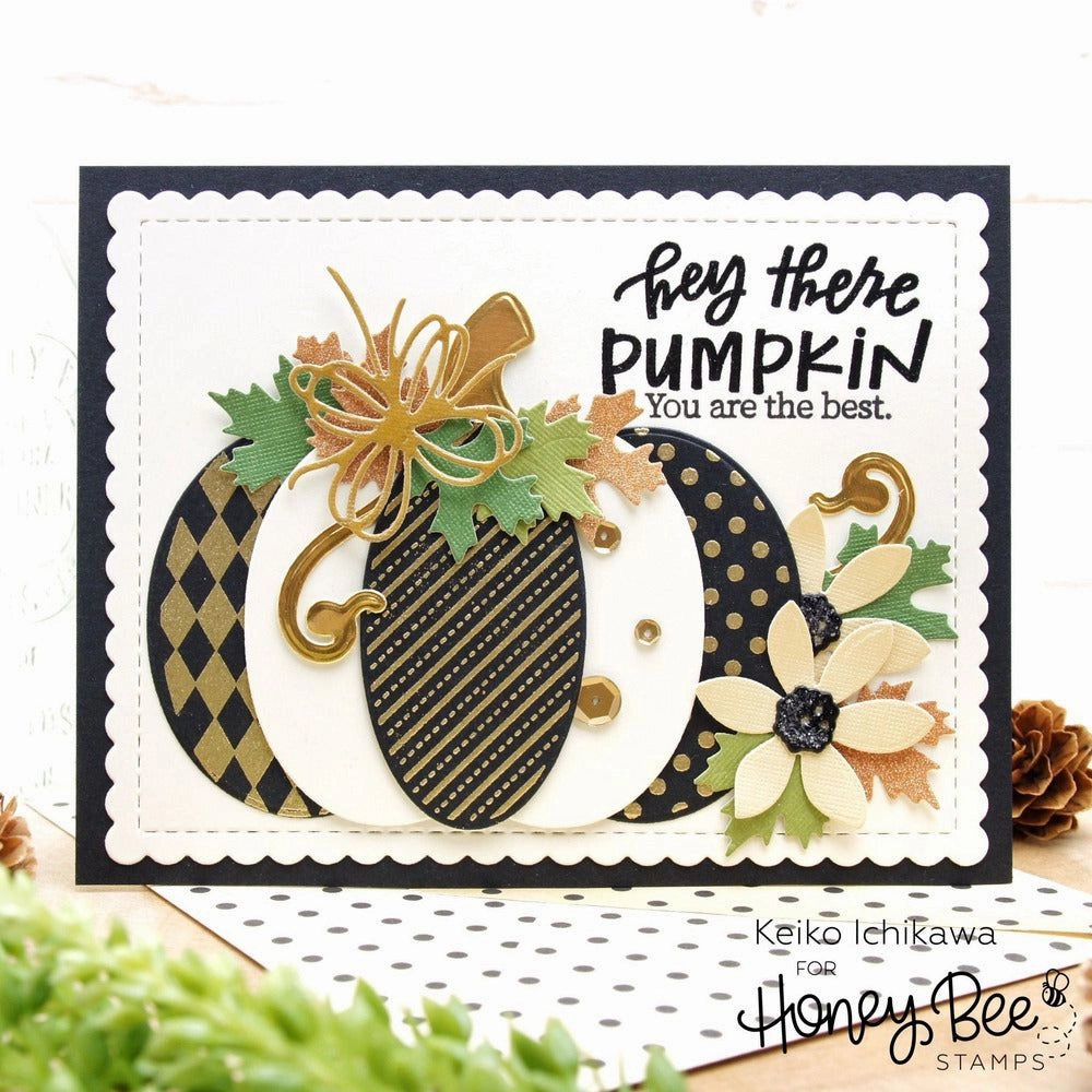 vegan Patchwork Pumpkin - 6X8 Stamp Set