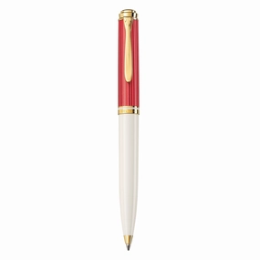 Pelikan Souveran 600 Special Edition Red-White Ballpoint Pen glossy foldable