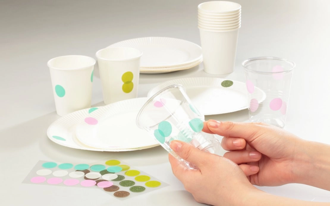 Stalogy Circular Masking Tape Patches 20Mm - Shuffle Neon resin short