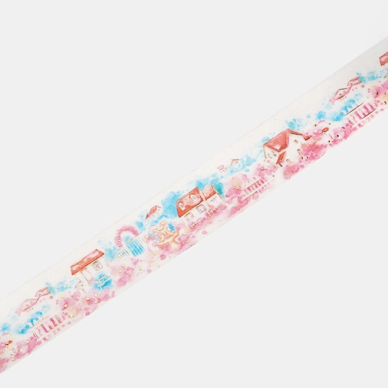 pastel waterproof Watercolor Villa Washi Tape Foil Bgm