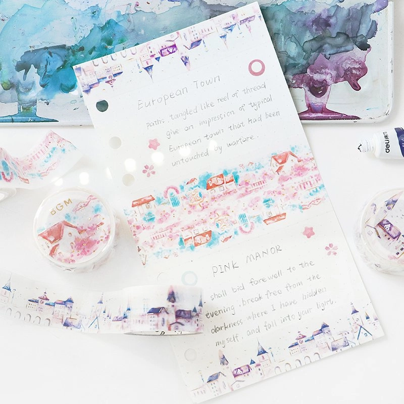 glass bundle Watercolor Villa Washi Tape Foil Bgm