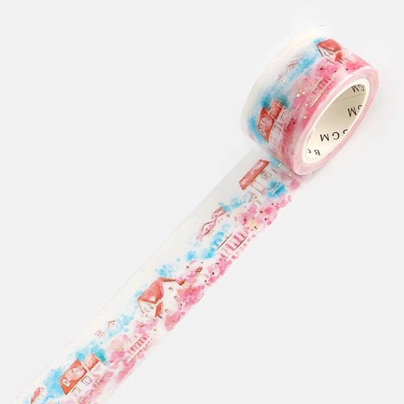 rugged Watercolor Villa Washi Tape Foil Bgm