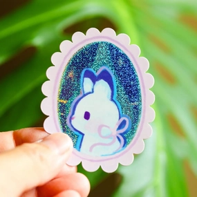 matte Portrait Of A Rabbit Vinyl Sticker