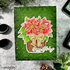 rubber Potted Poinsettias - 6X8 Stamp Set