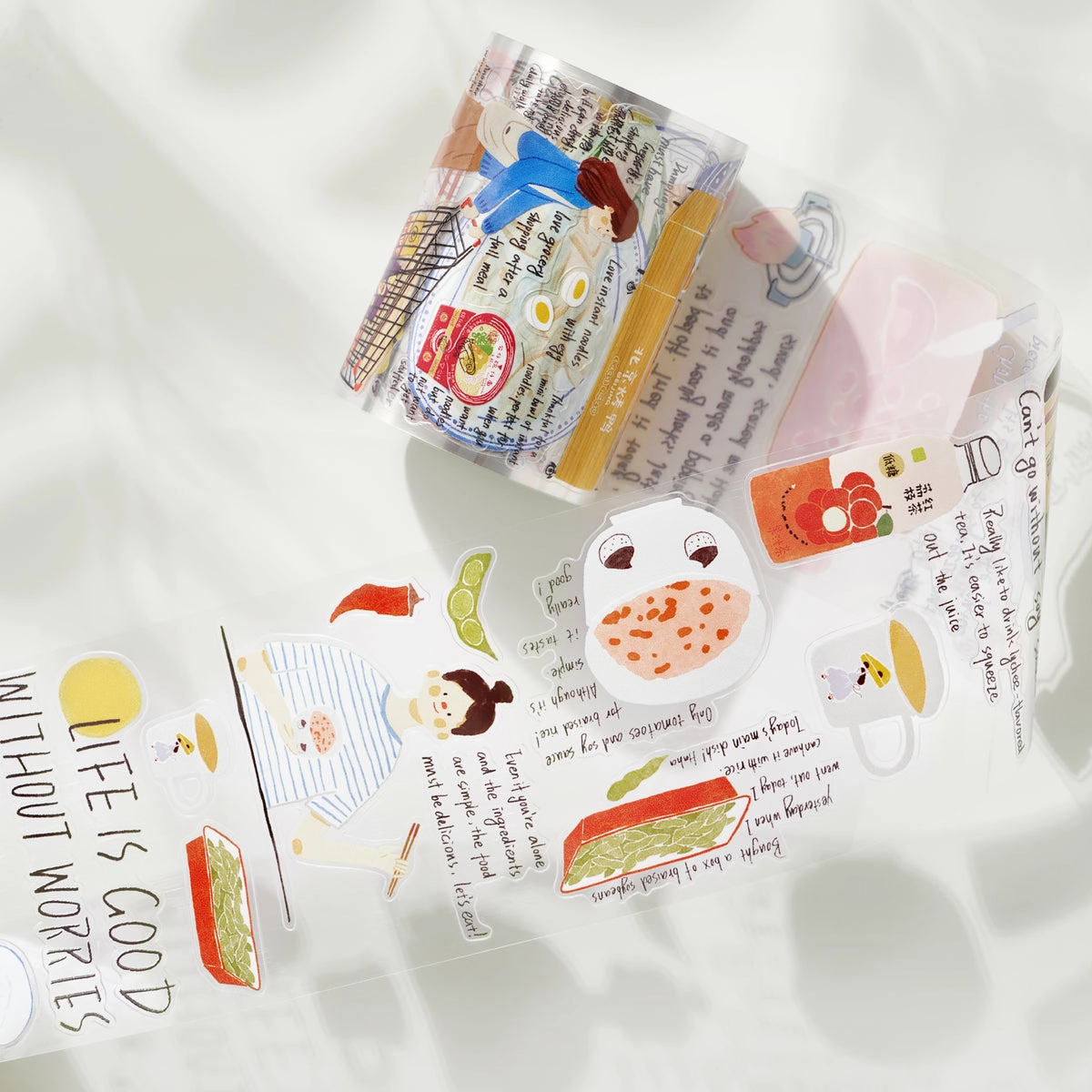 Pre-Cut Dinner Time Wide Washi / Pet Tape bamboo