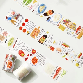 colorful kit Pre-Cut Dinner Time Wide Washi / Pet Tape