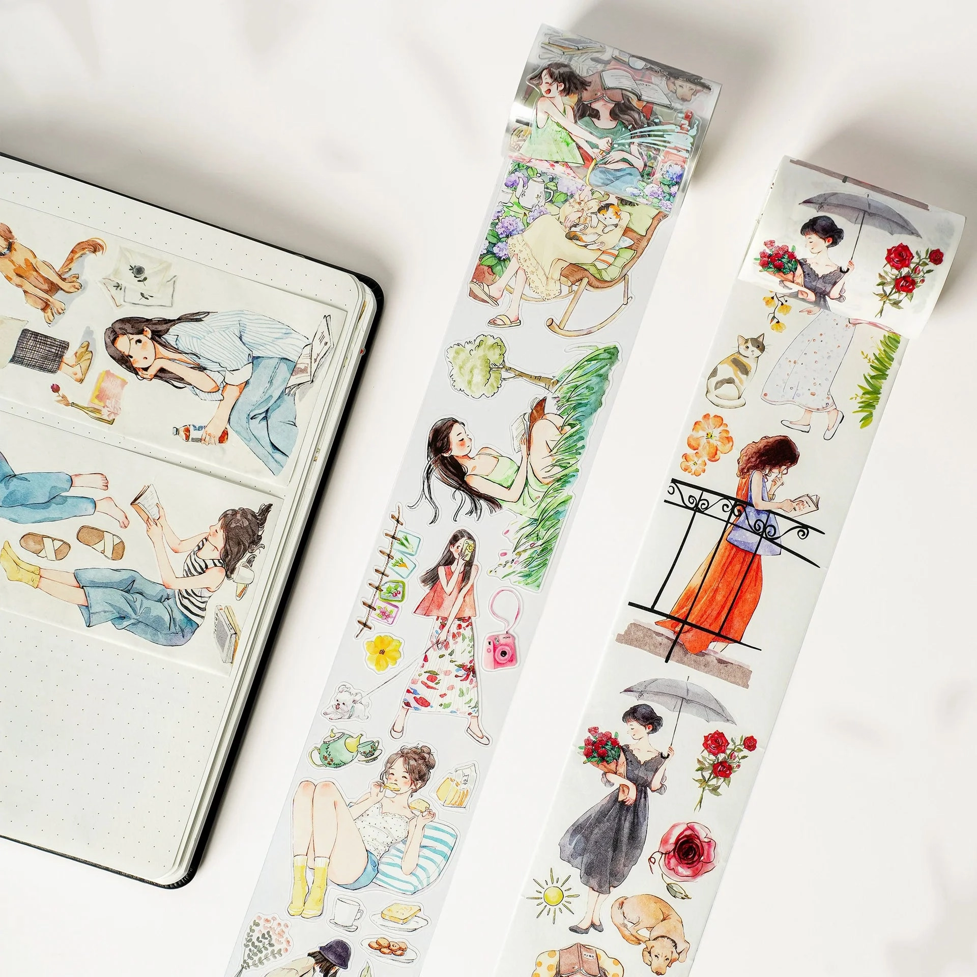 Pre-Cut Leisurely Days Wide Washi / Pet Tape set latest