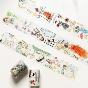 stackable pastel Pre-Cut Leisurely Days Wide Washi / Pet Tape