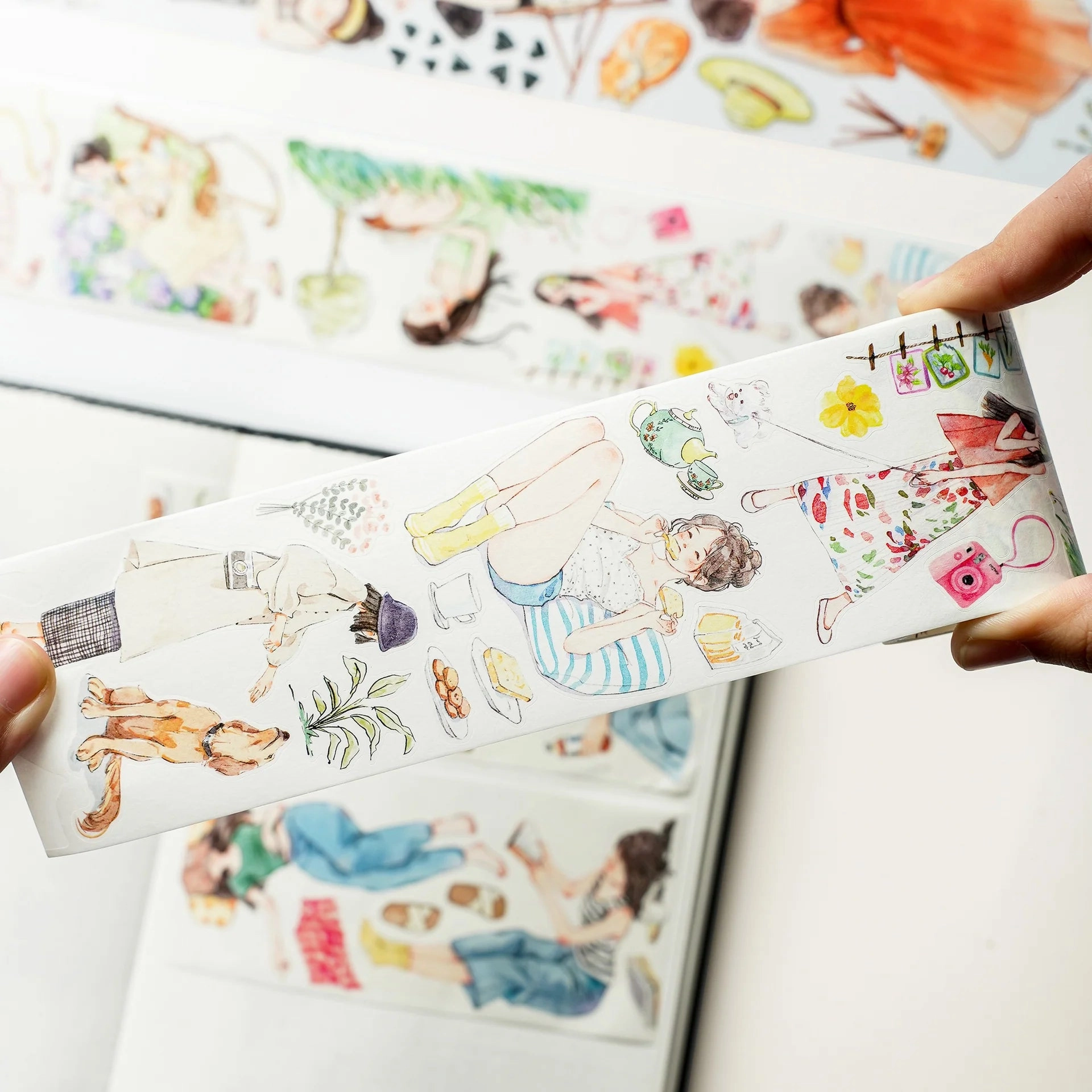 Pre-Cut Leisurely Days Wide Washi / Pet Tape giant