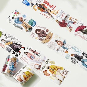 heatproof Pre-Cut Passing Faces Wide Washi / Pet Tape