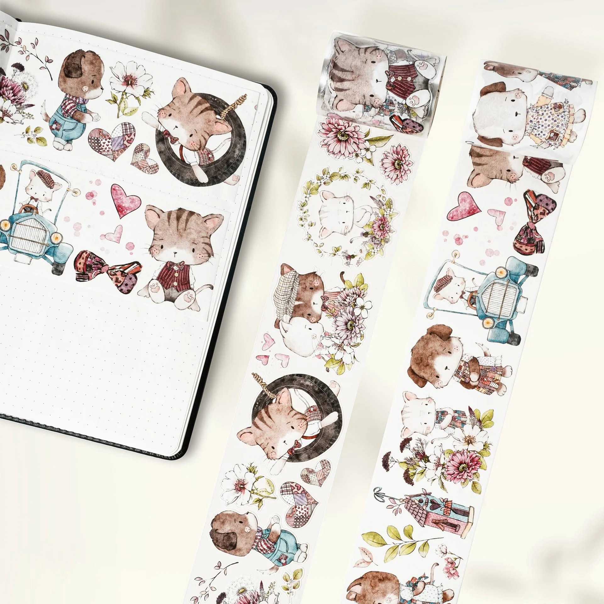Pre-Cut Whisker Connection Wide Washi/Pet Tape waterproof