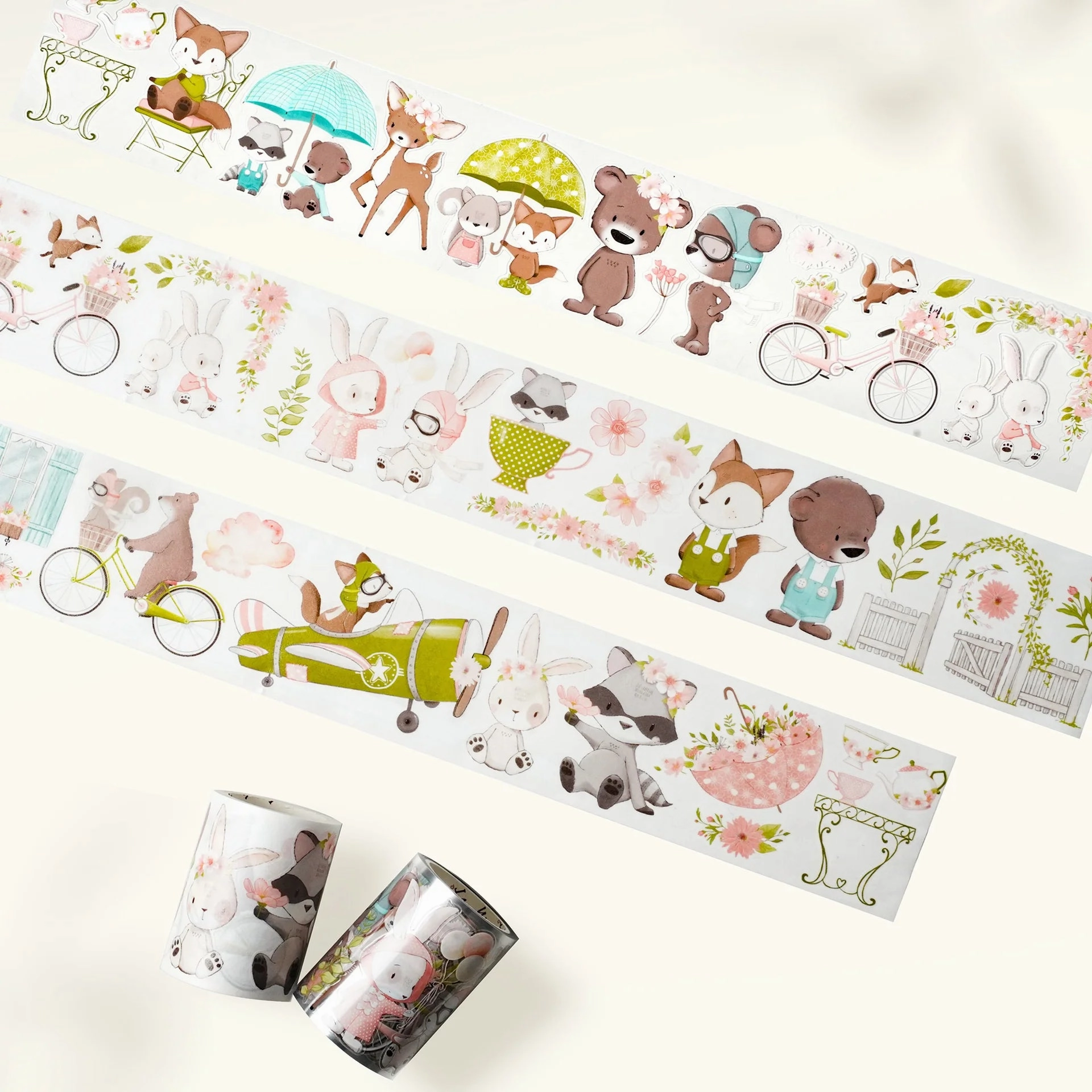 manual boxed Pre-Cut Woodland Pals Washi/Pet Tape