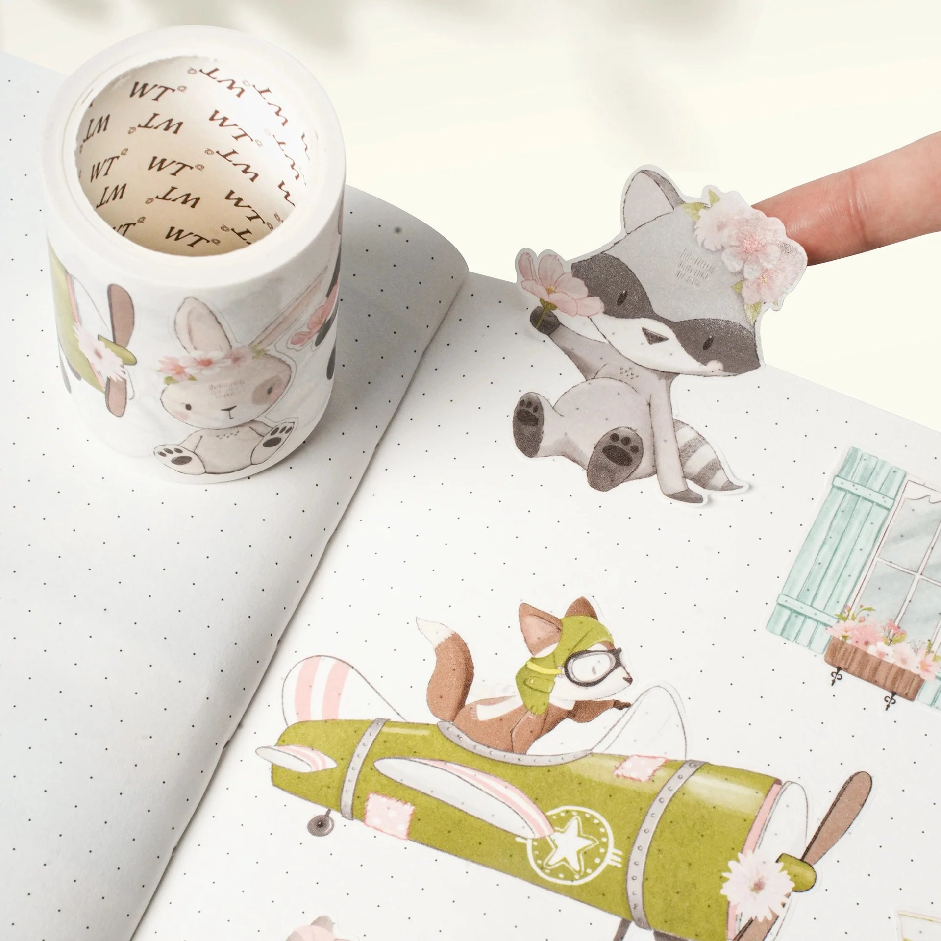 sealed cotton Pre-Cut Woodland Pals Washi/Pet Tape