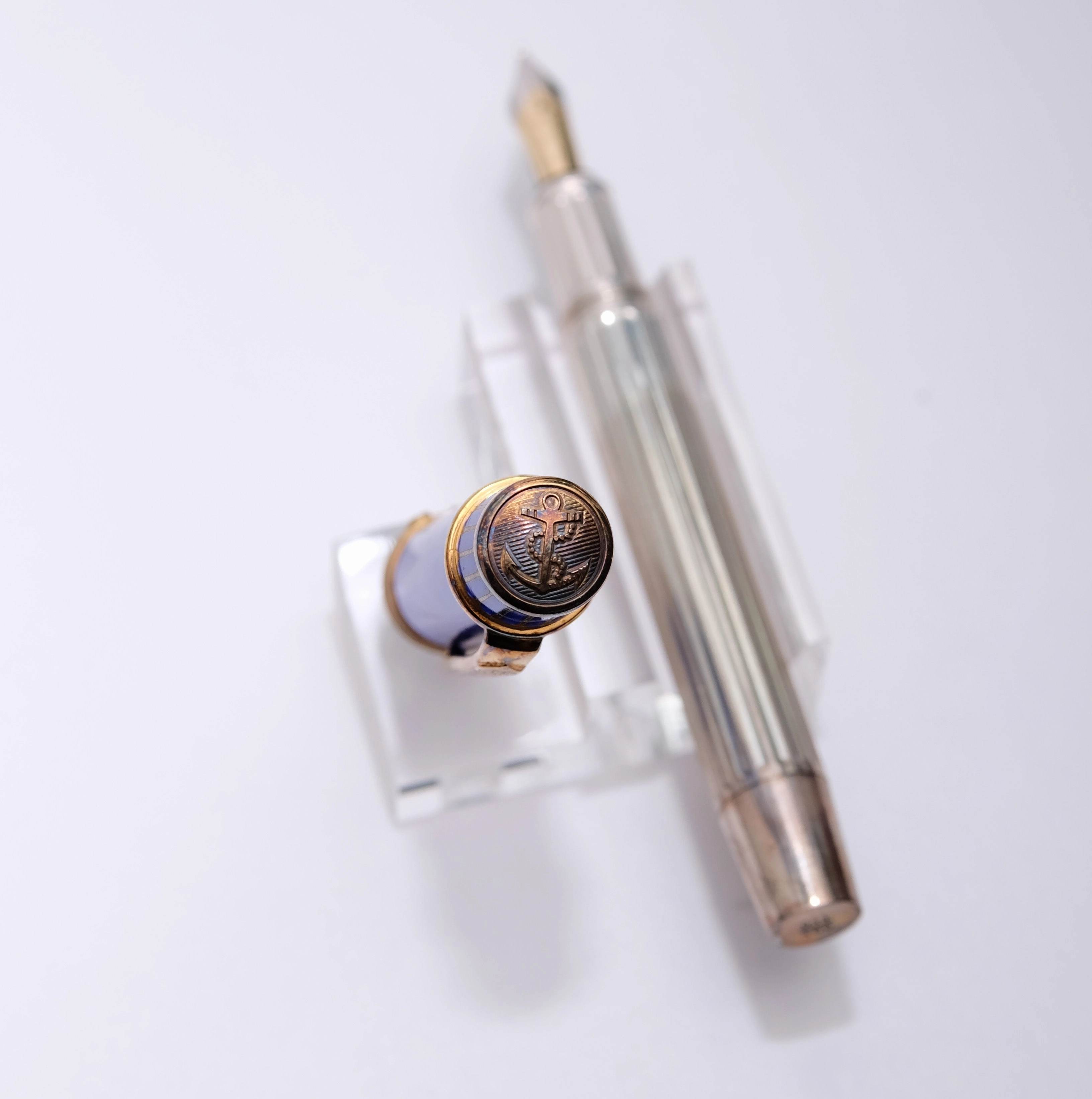 Pre-Owned Onoto Horatio Nelson In Victory Silver Fountain Pen automatic
