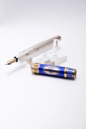 Pre-Owned Onoto Horatio Nelson In Victory Silver Fountain Pen boxed