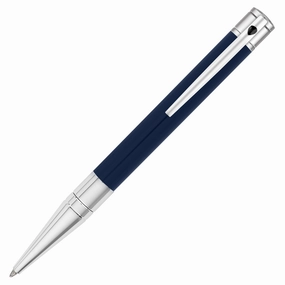 giant St Dupont D-Initial Blue & Chrome Ballpoint Pen