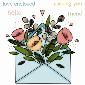 flat kit Pretty Postage - 4X4 Stamp Set - Retiring