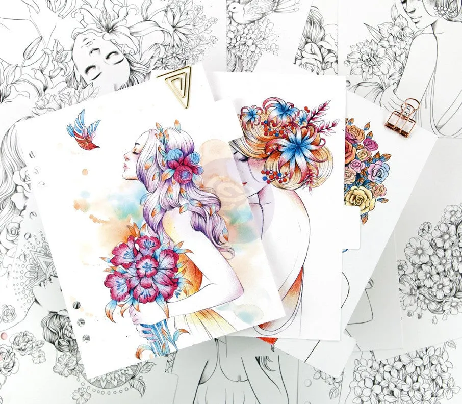 Princesses My Prima Planner Coloring Tabbed Dividers 6.5"X8" 12/Pkg budget cool