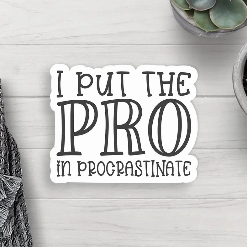 popular Procrastinate Vinyl Sticker