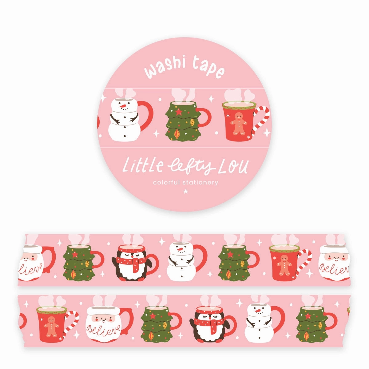 leather Christmas Drinks Washi Tape