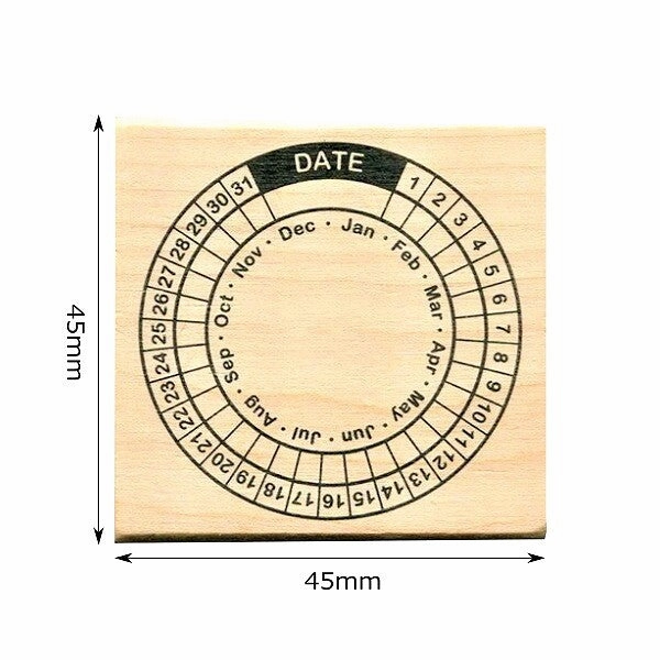 magnetic collapsible Circular Date Calendar Rubber Stamp