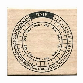Circular Date Calendar Rubber Stamp resin