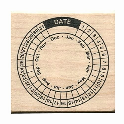 Circular Date Calendar Rubber Stamp resin